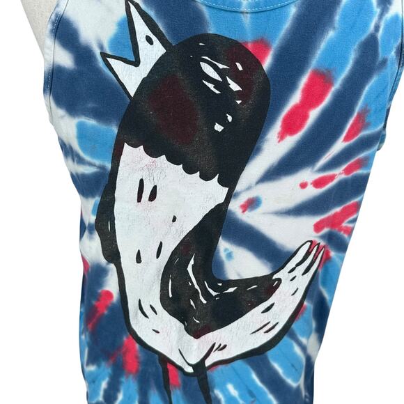 The Wonder Years Punk Band Tank Top Mens Medium Blue Tie Dye Sleeveless Pullover - Picture 4 of 7